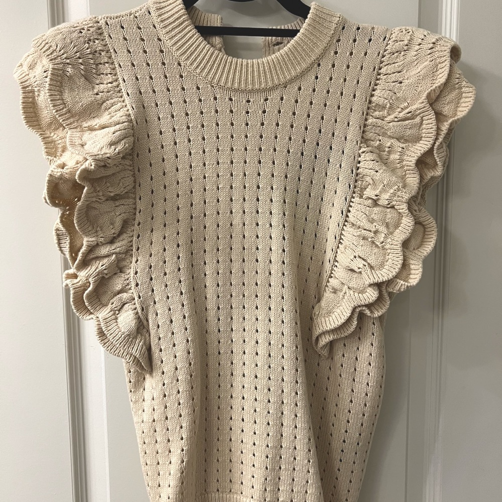 Who What Where knit ruffle sleeveless sweater